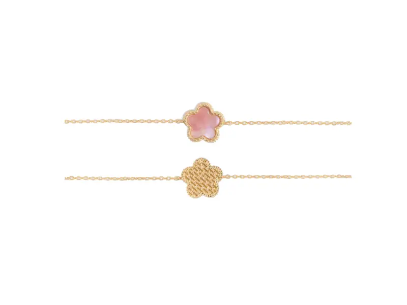 BRACCIALE IN ORO GIALLO 9KT CON FIORE IN MADREPERLA ROSA EMOTIONS GIULIA ITS ME EM/3BR
