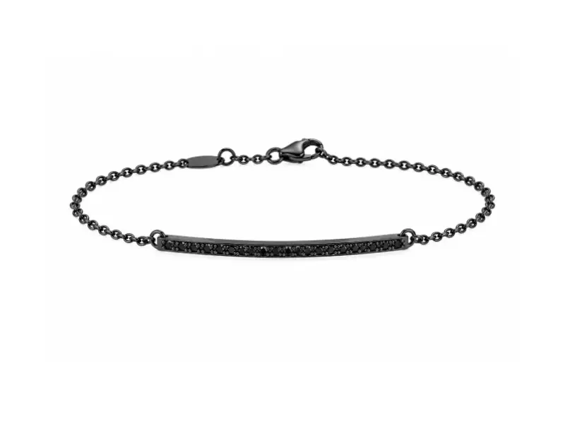 BRACCIALE UOMO IN ORO RODIATO NERO CON DIAMANTI NERI SCARABEO BR1826/BK