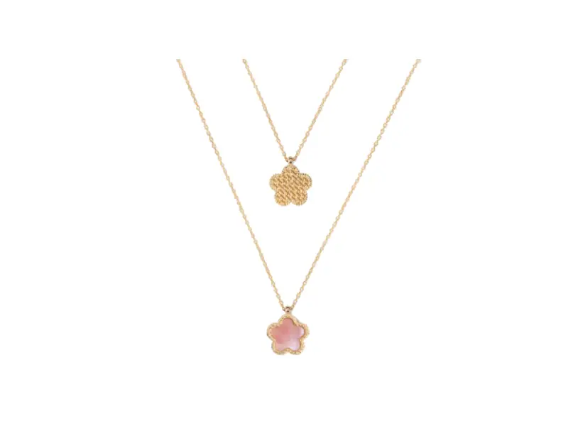 GIROCOLLO IN ORO GIALLO 9KT CON FIORE IN MADREPERLA ROSA EMOTIONS GIULIA ITS ME EM/3CL