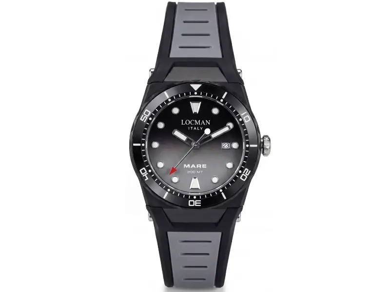 MEN’S QUARTZ WATCH STEEL BLACK PVD SILICONE MARE LOCMAN 0563K25A-BKKANKSA
