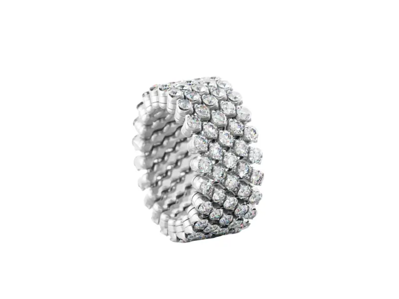“BREVETTO” MULTISIZE RING ORO BIANCO E DIAMANTI 5 FILE SERAFINO CONSOLI RMS 5F2 WG WD