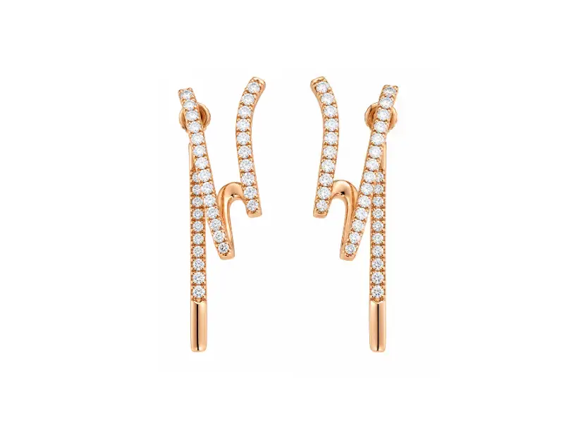 ORECCHINI IN ORO ROSA 18KT E DIAMANTI FACET E0140183GYN07