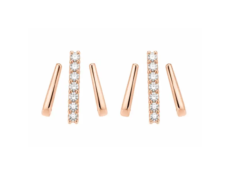 ORECCHINI IN ORO ROSA 18KT E DIAMANTI JUNIOR B G122