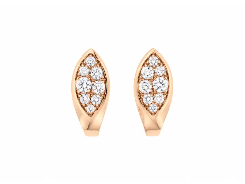 ORECCHINI IN ORO ROSA 18KT E DIAMANTI JUNIOR B ORGCP